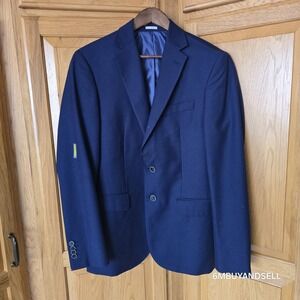 Joseph Abboud Angelico Super 100's Wool Blazer Navy Slim Fit 38R Italy